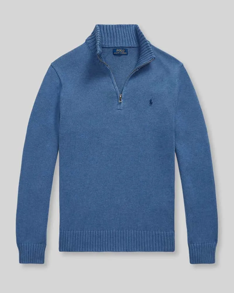 Ralph Lauren Regular Fit Troyer aus reiner Baumwolle Blau