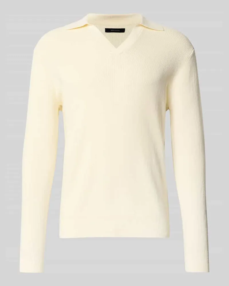 Matinique Strickpullover mit gerippten Abschlüssen Modell 'kollo Offwhite