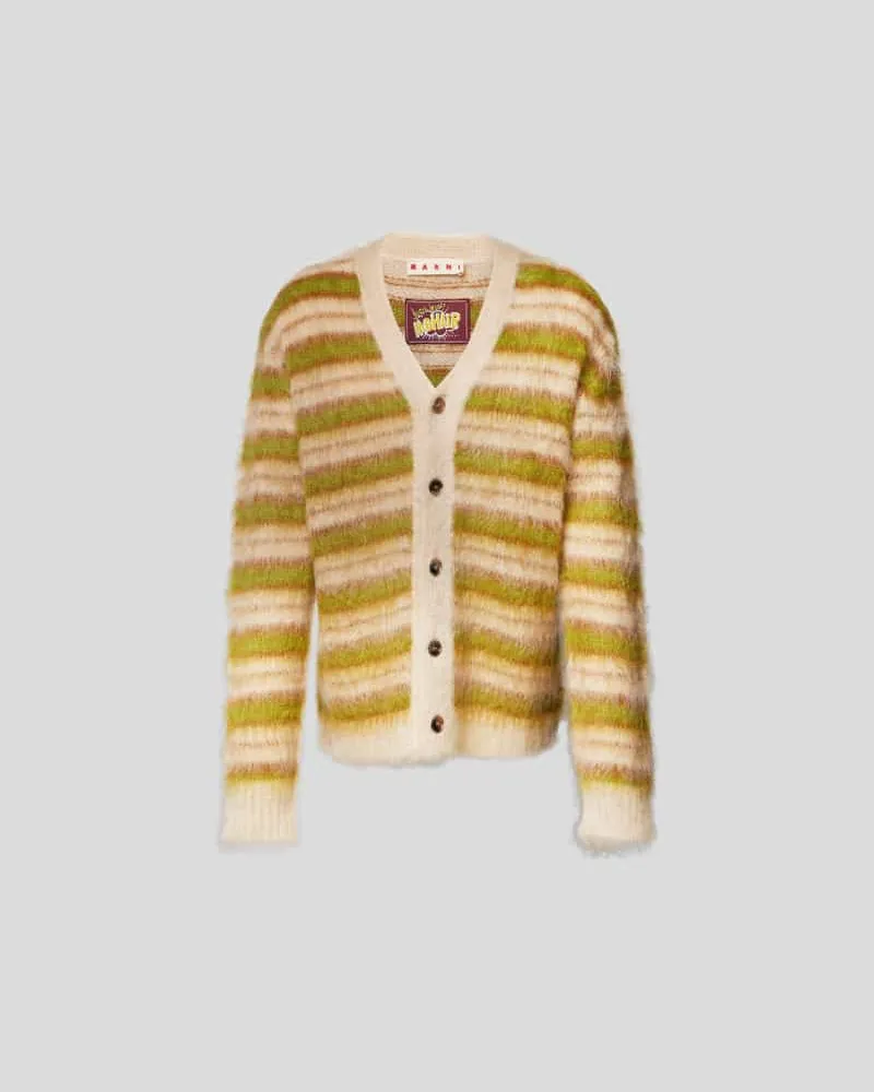 Marni Strickjacke mit Streifenmuster Camel