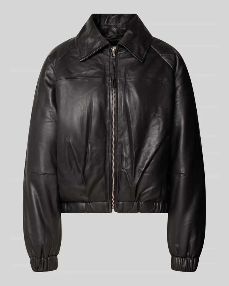 My Essential Wardrobe Lederjacke mit Reißverschluss Modell 'Luba Black