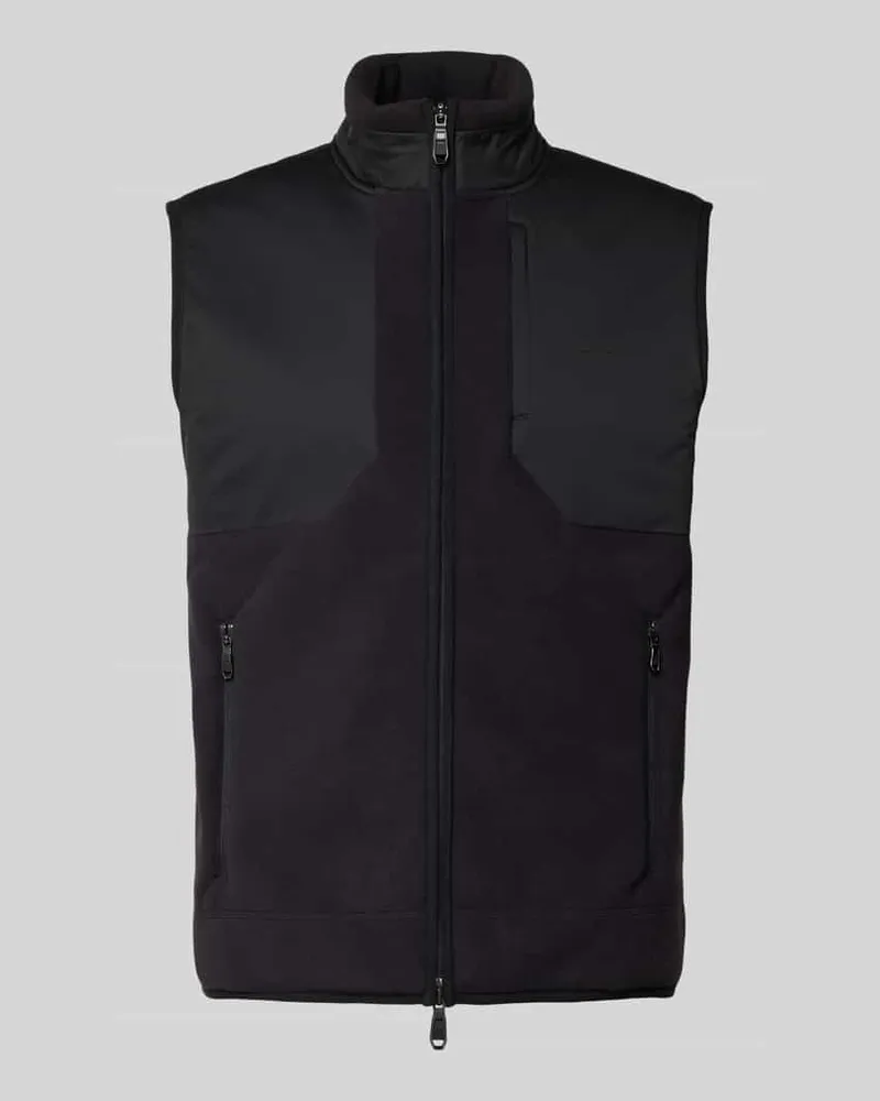 HUGO BOSS Regular Fit Weste mit Reißverschluss Modell 'HOLE19 SVEEDY Black