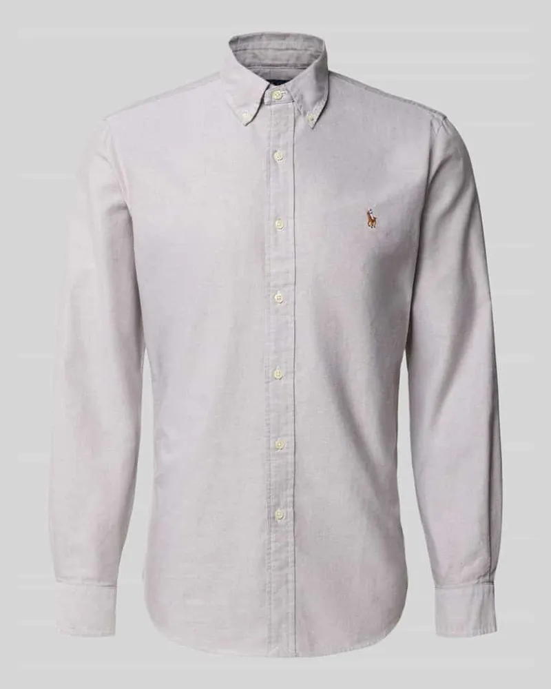 Ralph Lauren Regular Fit Freizeithemd mit Logo-Stitching Modell 'Cub Taupe