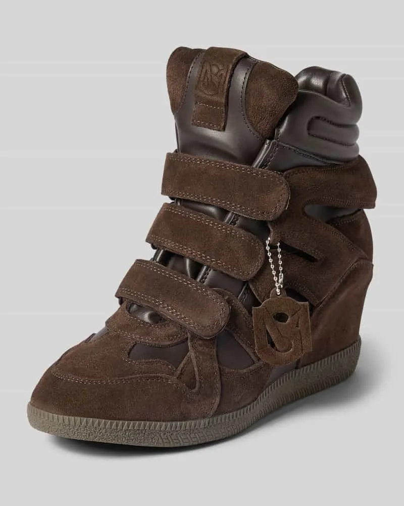 Steve Madden Sneaker aus Leder-Mix Modell 'Mavis Dunkelbraun