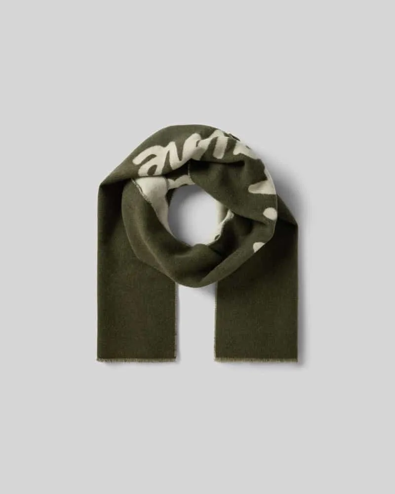 Kitsuné Schal mit Label-Print Oliv