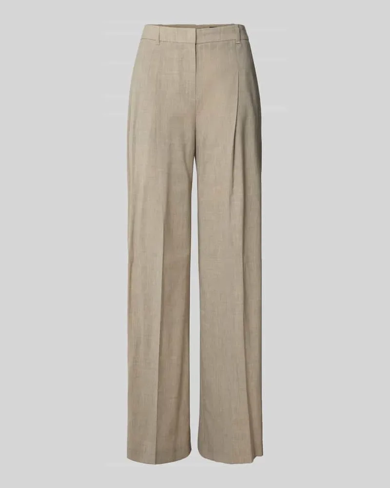 HUGO BOSS Regular Fit Bundfaltenhose aus Schurwolle Modell 'TIANA4 Beige