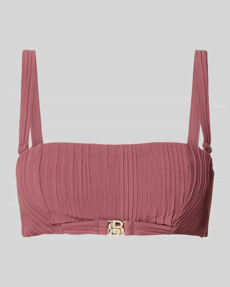 HUGO BOSS Bandeau-Bikinitop mit Plisée Falten Mauve