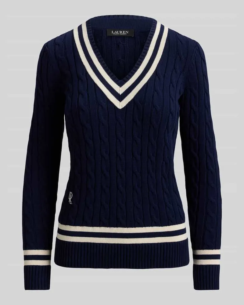 Ralph Lauren Slim Fit Strickpullover aus reiner Baumwolle Marine