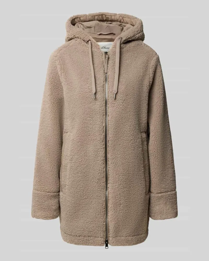 S.Oliver Teddymantel mit Kapuze Taupe