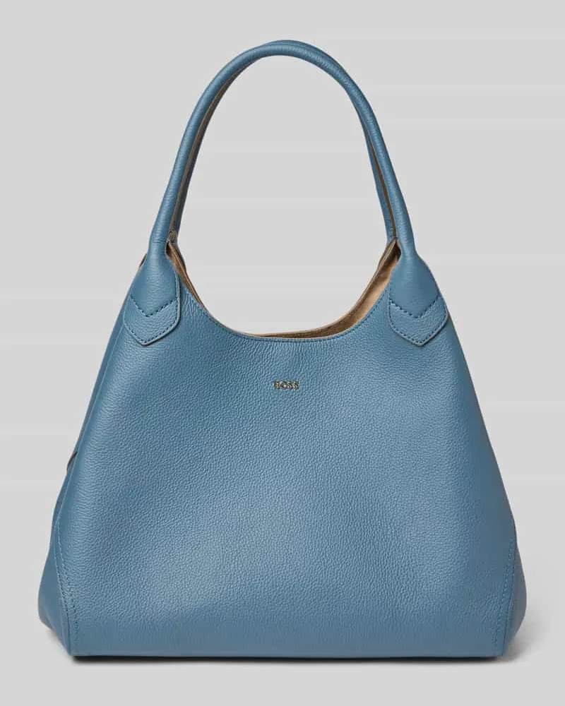 HUGO BOSS Shopper aus Rindsleder Rauchblau