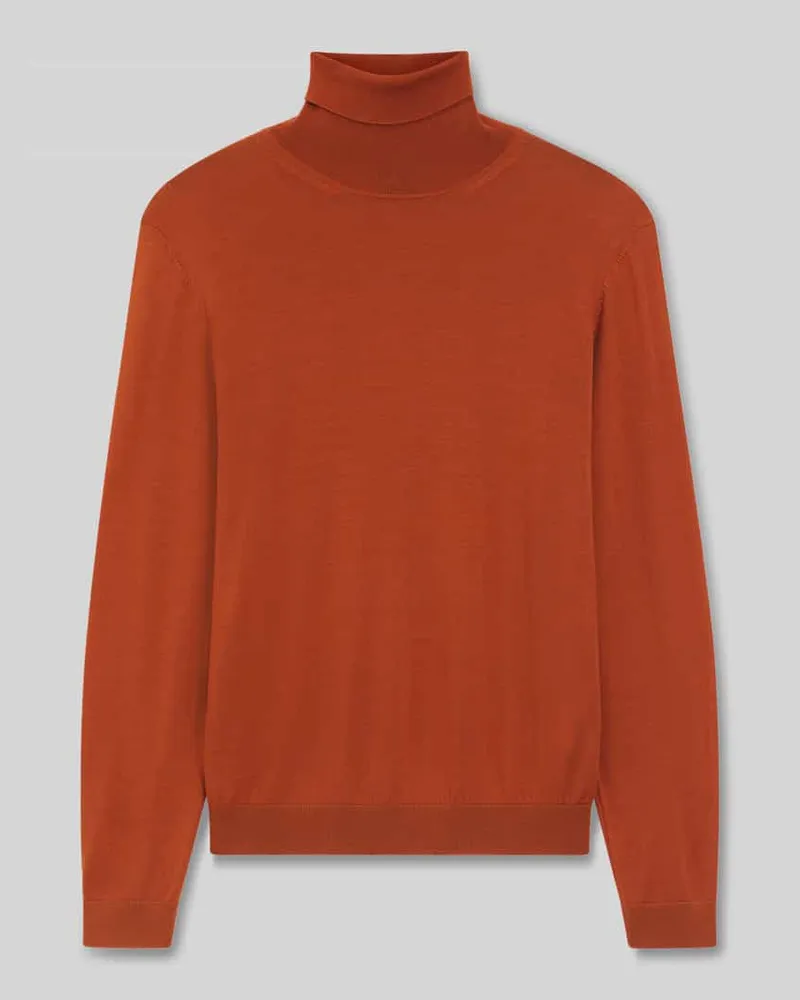 HUGO BOSS Regular Fit Rollkragenpullover aus reiner Schurwolle Modell 'MUSSO Orange