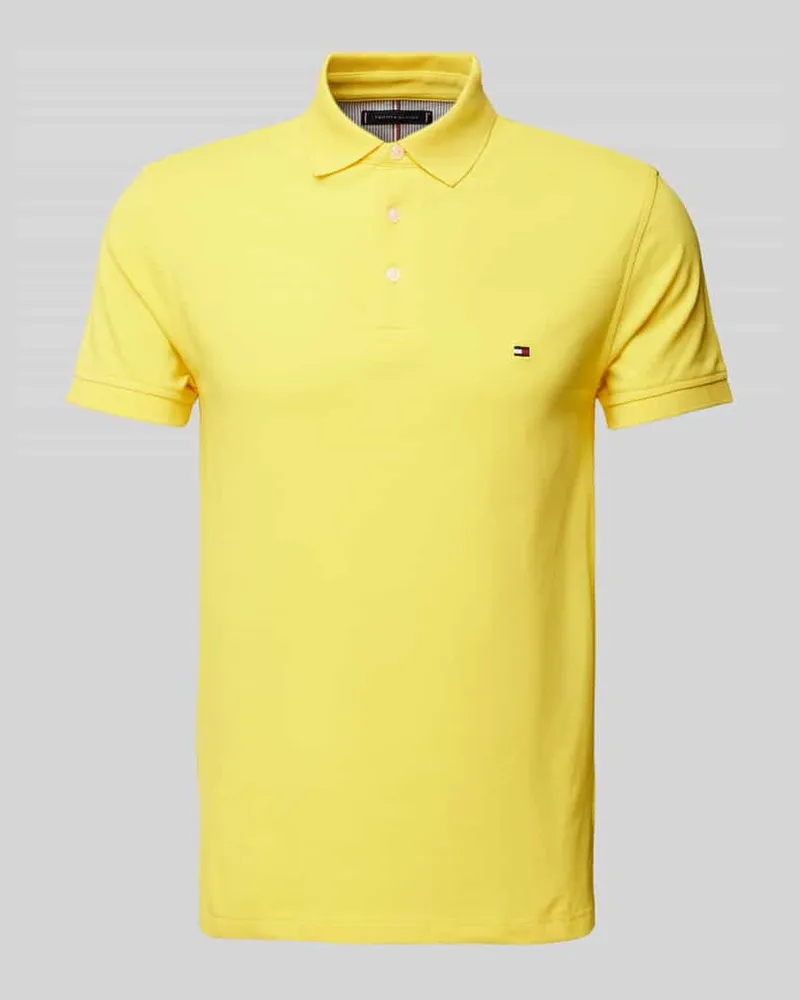 Tommy Hilfiger Poloshirt mit Label-Stitching Gelb