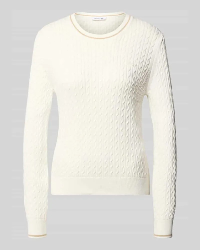 Lacoste Slim Fit Pullover aus Baumwoll-Mix Offwhite