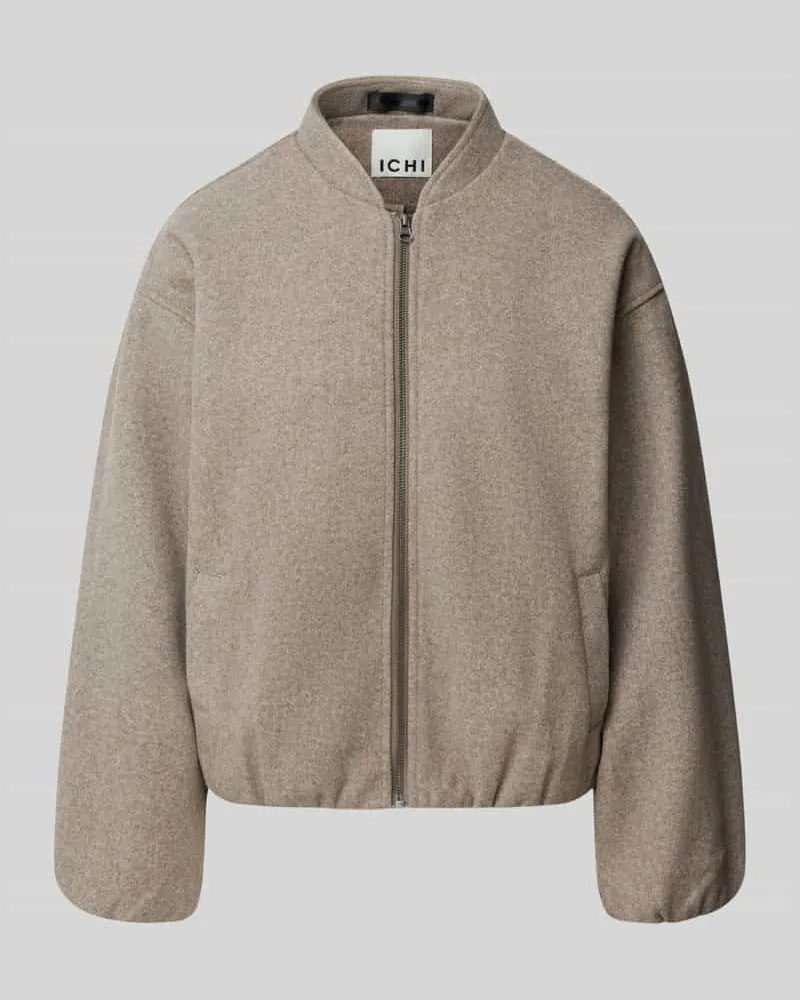 ICHI Jacke mit Stehkragen und Reißverschluss Modell 'JANNET Taupe