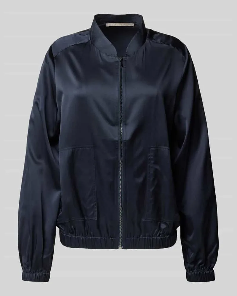 (THE MERCER) N.Y. Seidenblouson mit aufgesetzten Eingrifftaschen Marine
