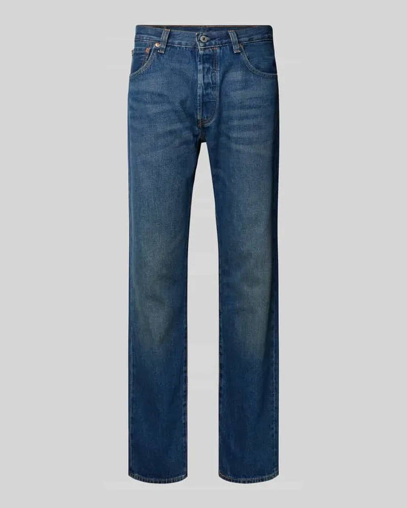 Levi's Straight Fit Jeans mit Eingrifftaschen Modell '501 Jeansblau