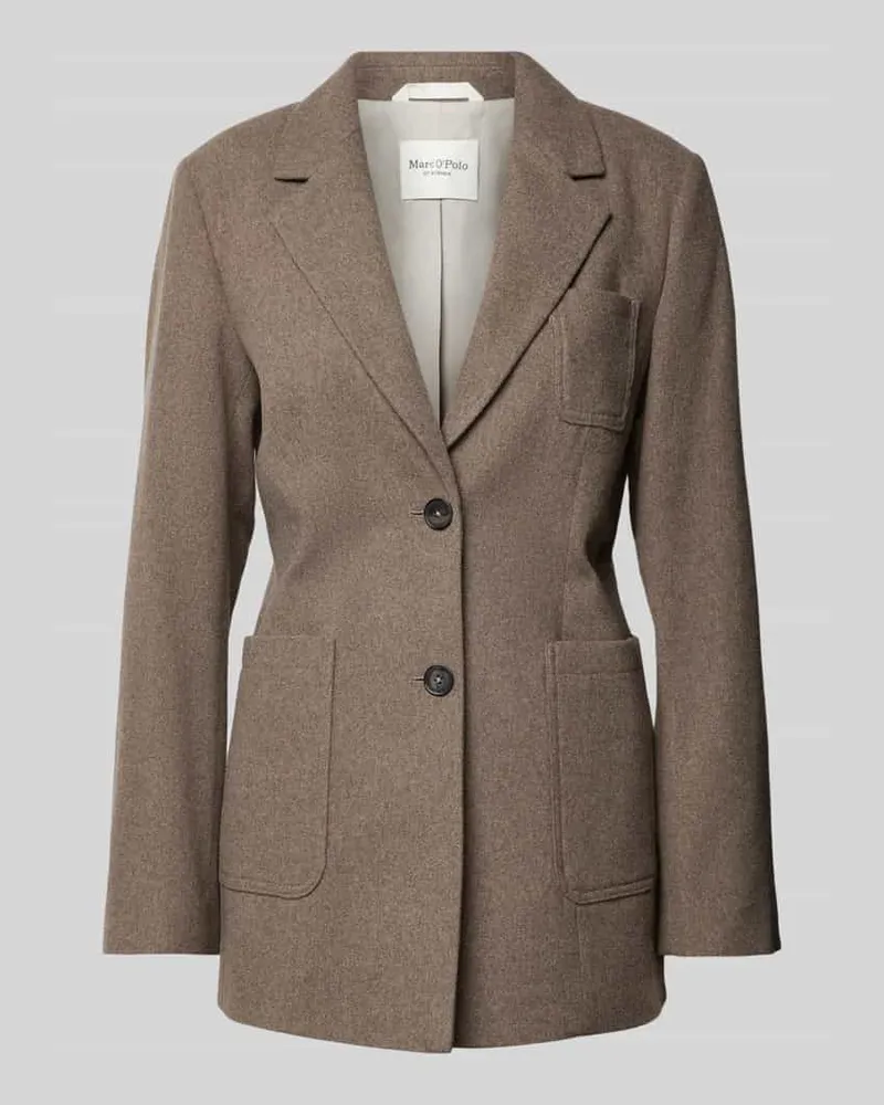Marc O'Polo Langer Blazer mit kleiner Brusttasche Taupe
