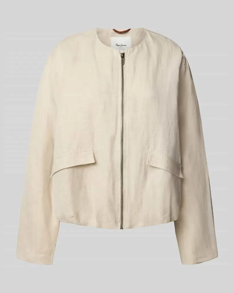 Pepe Jeans Relaxed Fit Blouson aus Leinen-Baumwoll-Mix Modell 'SONIA Offwhite