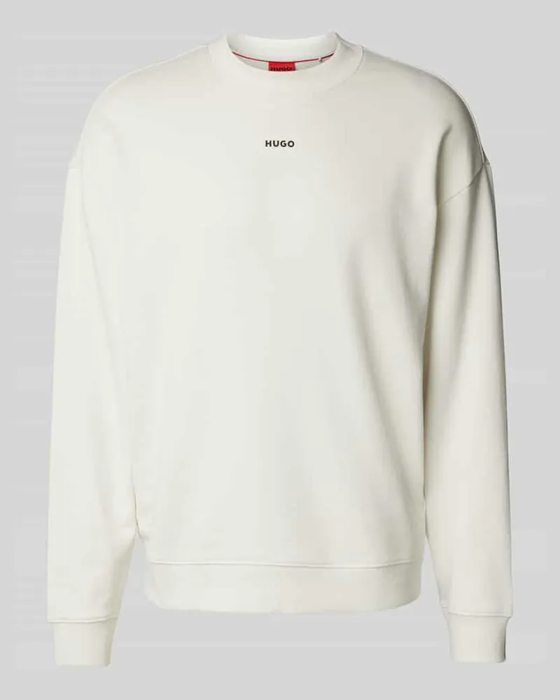 HUGO BOSS Oversized Sweatshirt mit Label-Print Modell 'Dapocrew Offwhite