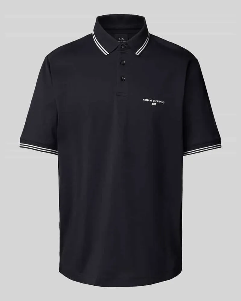 Armani Exchange Poloshirt mit Label-Print Marine