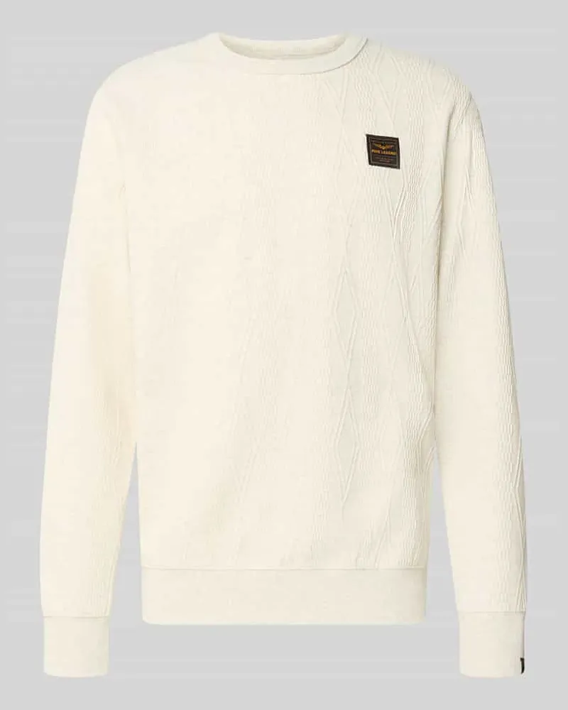 PME Legend Regular Fit Sweatshirt aus Baumwoll-Mix mit Label-Detail Weiss