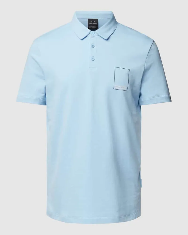 Armani Exchange Regular Fit Poloshirt mit Label-Detail Sky