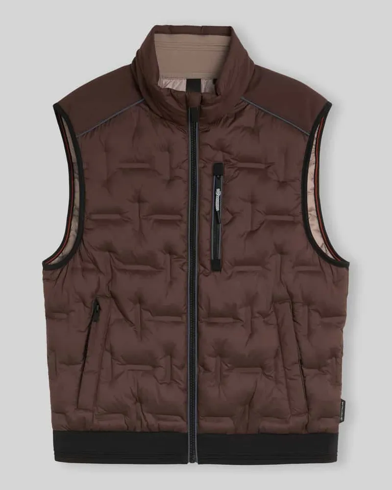 Tom Tailor Regular Fit Outdoor-Weste mit reflektierenden Elementen Dunkelbraun
