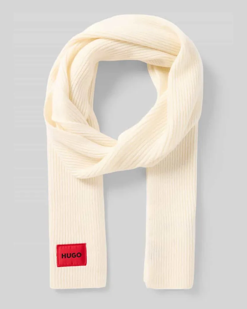 HUGO BOSS Schal aus Schurwoll-Mix Modell 'SAFFA Offwhite