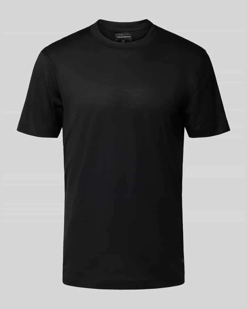 Emporio Armani T-Shirt mit geripptem Rundhalsausschnitt Black