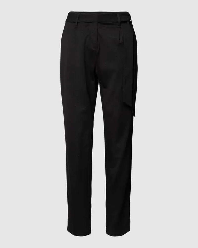 ZERO Stoffhose mit Bindegürtel Black