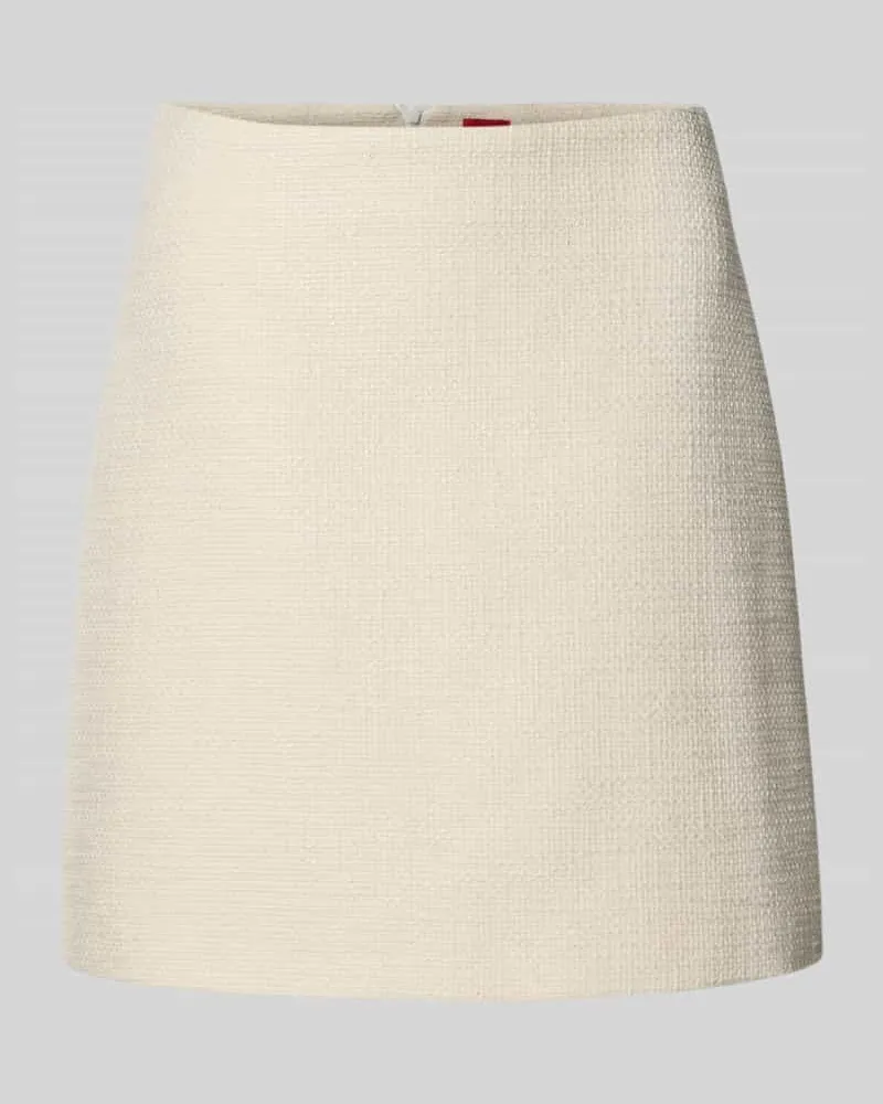HUGO BOSS Eng anliegender Mini-Rock aus reiner Baumwolle Offwhite