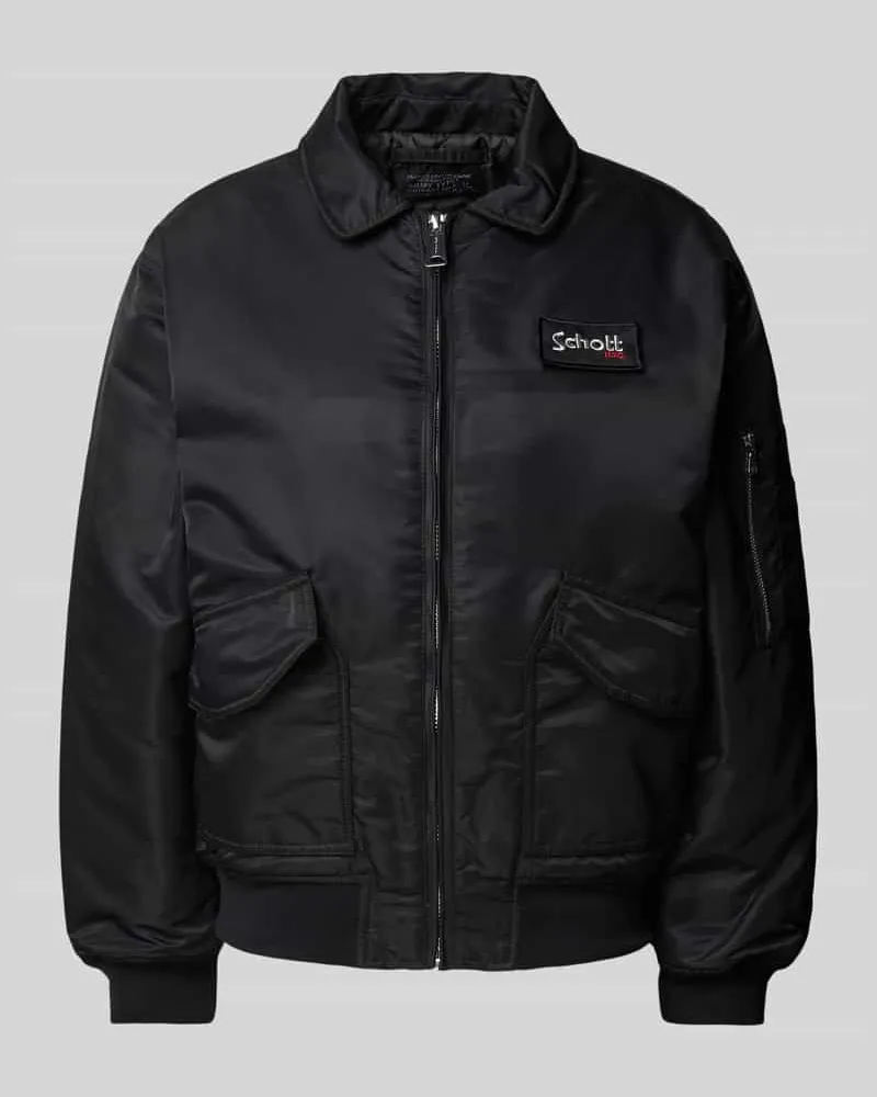 Schott N.Y.C Blouson mit Label-Patch Modell 'DAN Black