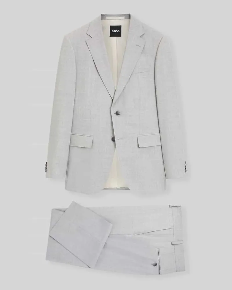 HUGO BOSS Slim Fit Anzug aus reiner Schurwolle Modell 'H-HUGE-2PCS-263 Hellgrau