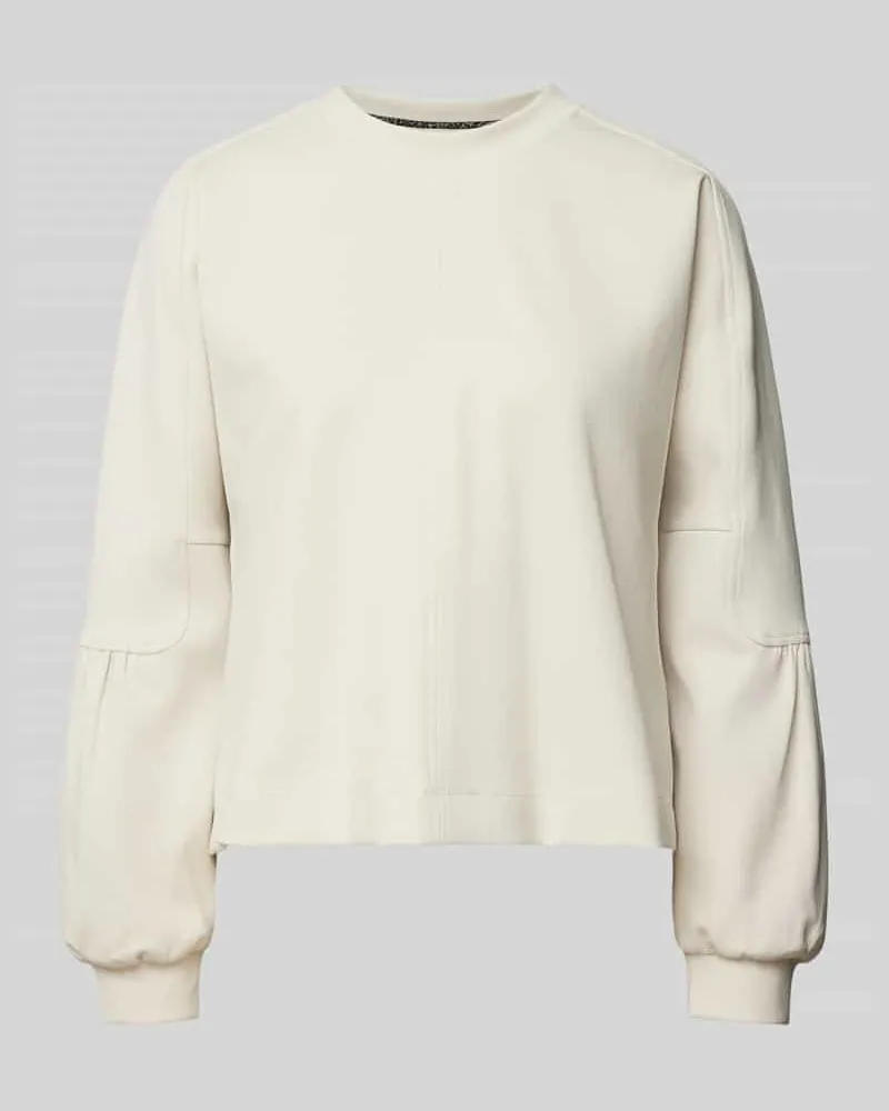Marc Cain Sweatshirt mit gerippten Abschlüssen Sand