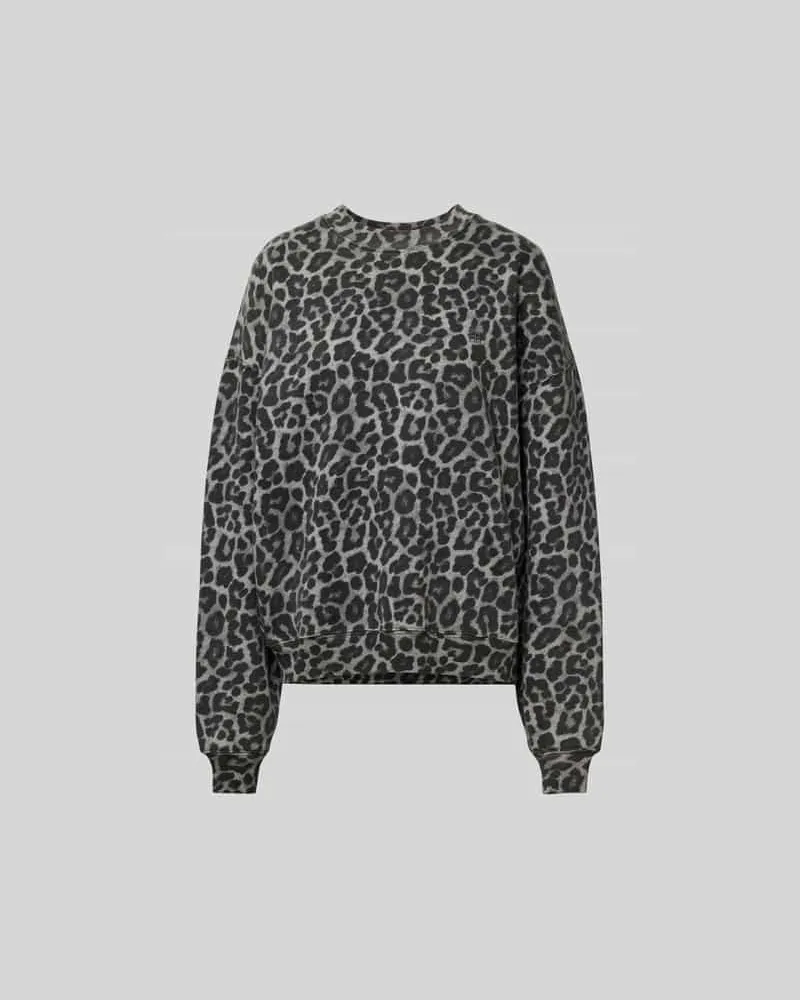 Anine Bing Sweatshirt mit Label-Stitching Dunkelgrau