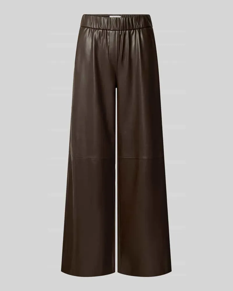 COMMA Wide Fit Hose in Leder-Optik Dunkelbraun
