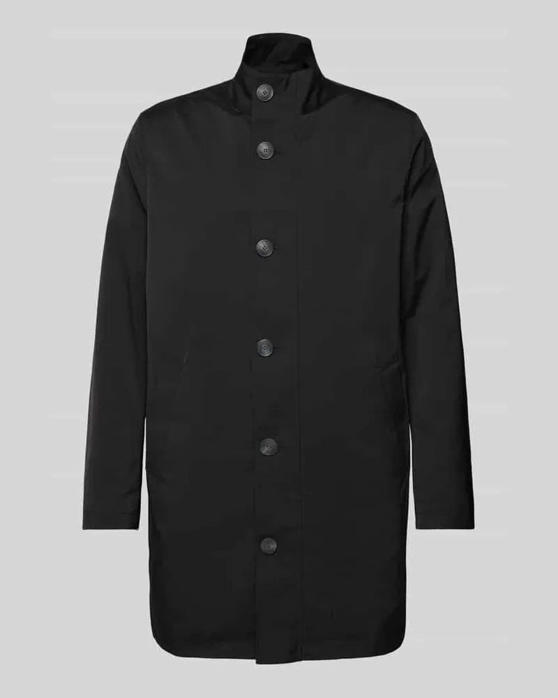 Roy Robson Mantel mit Stehkragen Black