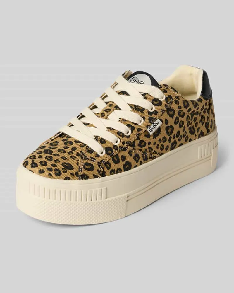 Buffalo Sneaker mit Allover-Animal-Print Beige