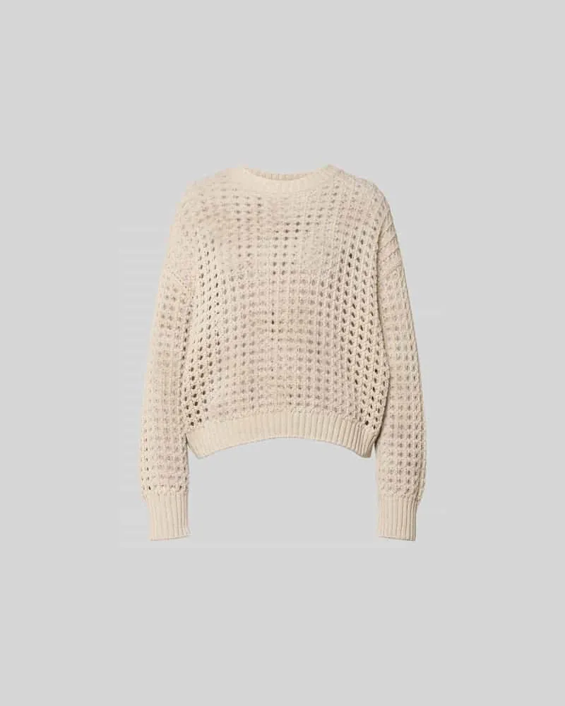 Juvia Relaxed Fit Pullover mit Lochmuster Sand