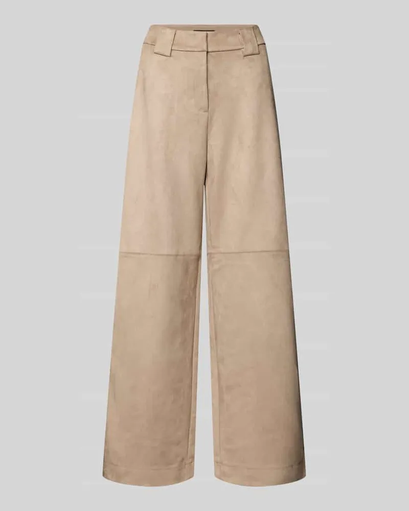S.Oliver Weite Hose in Lederoptik Taupe