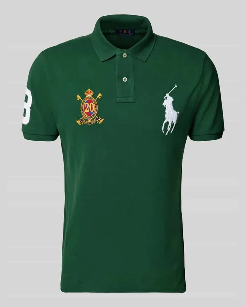 Ralph Lauren Poloshirt mit Label-Stitching Dunkelgruen