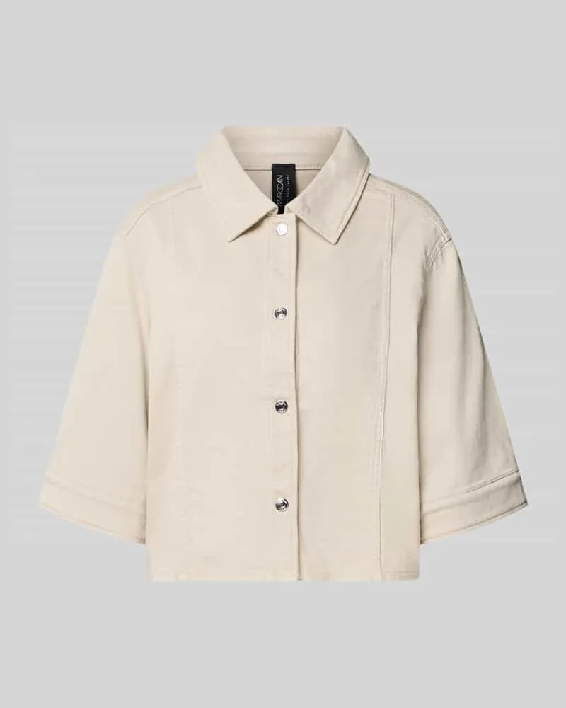 Marc Cain Relaxed Fit Blazer aus Baumwoll-Mix in Denim-Optik Sand