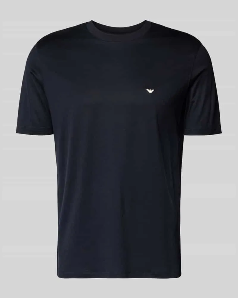 Emporio Armani T-Shirt mit Label-Stitching Marine