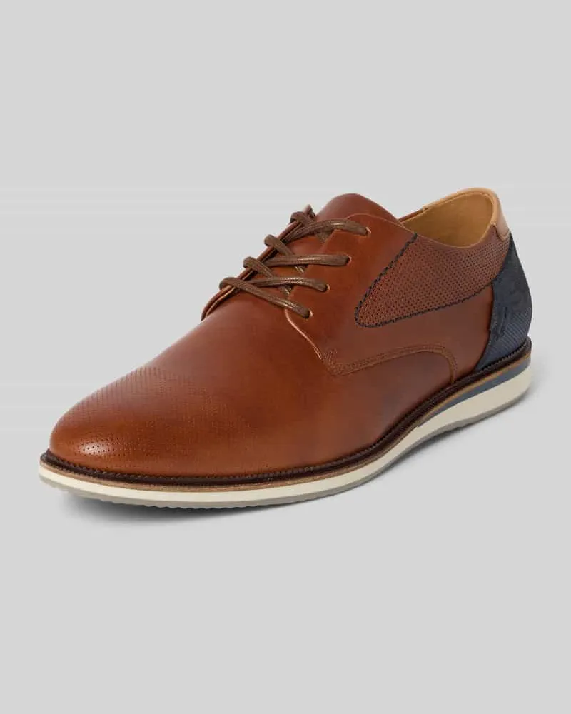 Bullboxer Schnürschuhe aus echtem Leder Cognac