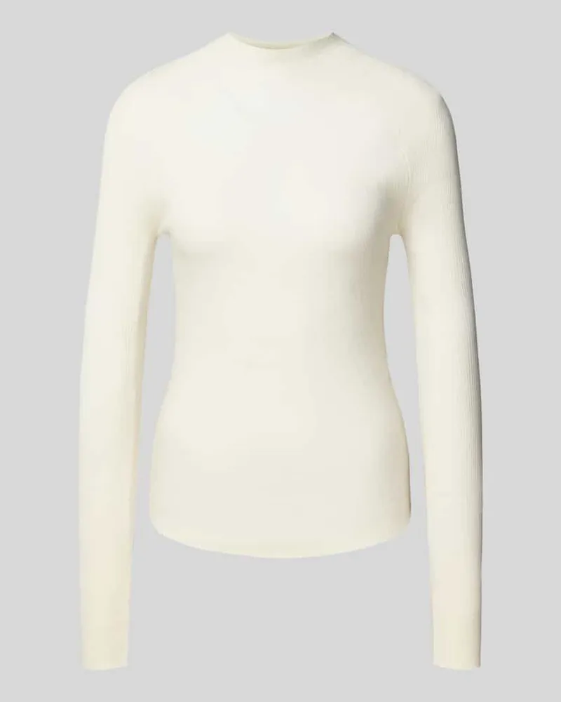 HUGO BOSS Slim Fit Turtleneck-Pullover aus reiner Schurwolle Modell 'FOLIORA Offwhite