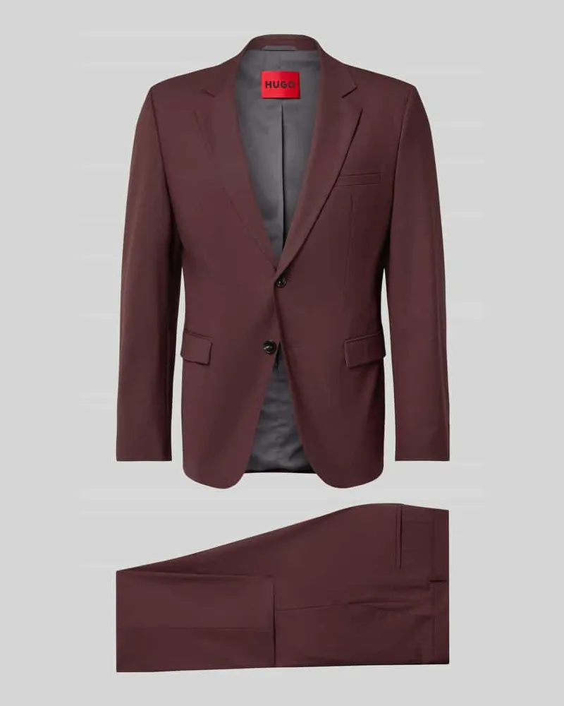 HUGO BOSS Slim Fit Anzug aus Woll-Mix Modell 'ARTI-HESTEN Bordeaux