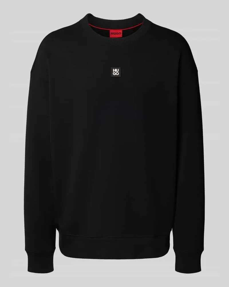 HUGO BOSS Relaxed Fit Sweatshirt aus Baumwoll-Mix Modell 'DETTIL Black
