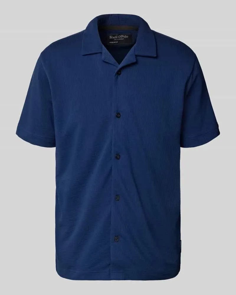 Marc O'Polo Regular Fit Freizeithemd aus Baumwoll-Mix Royal