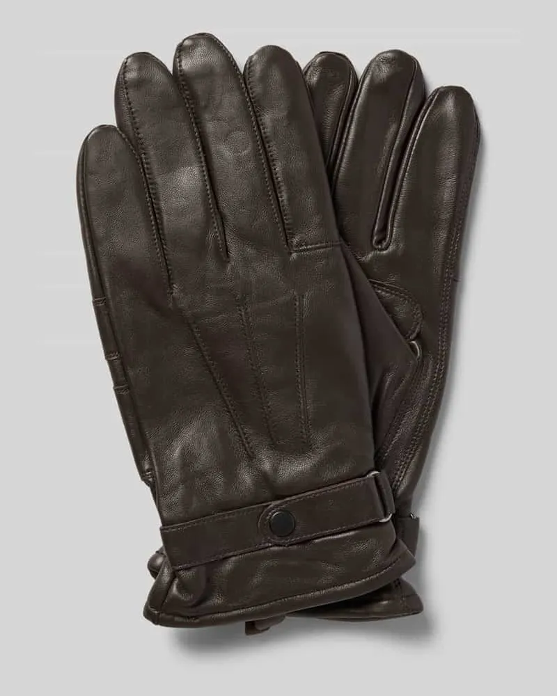 Barbour Handschuhe aus echtem Rindsleder Dunkelbraun
