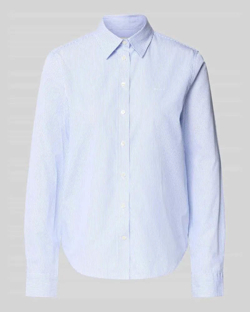 Gant Regular Fit Hemdbluse aus reiner Baumwolle Hellblau