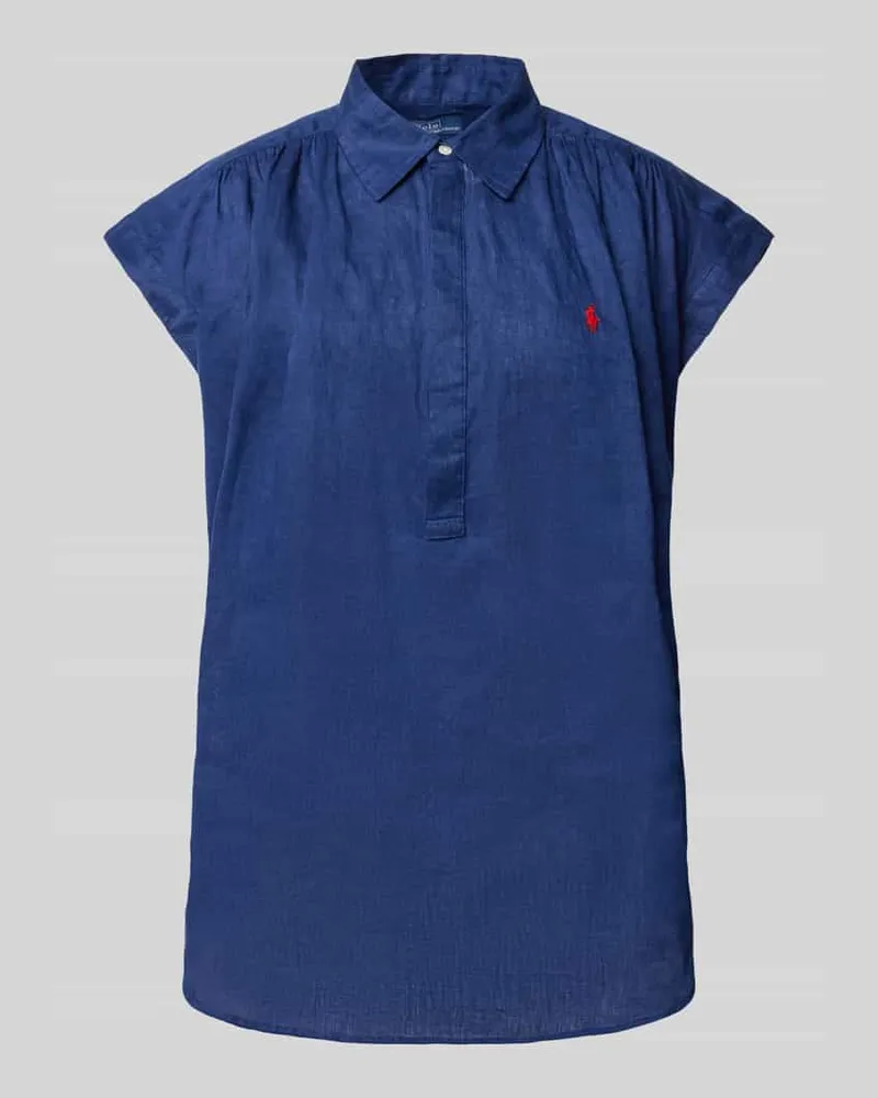 Ralph Lauren Leinenbluse mit Label-Stitching Marine